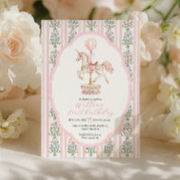 Carousel Pink First Birthday