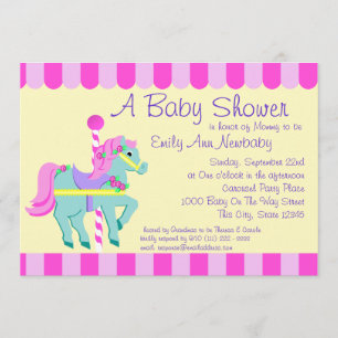 Carousel Pony Baby Shower Invitation