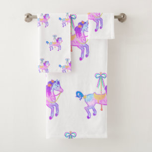 Carousel Pony Bath Towel Set