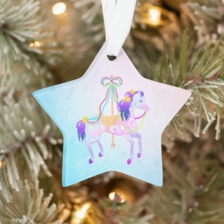 Carousel Pony Star Acrylic Ornament