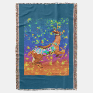Carousel Stag Throw Blanket