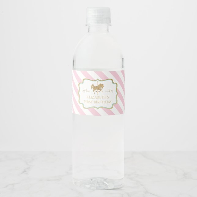 Carousel Themed Water Bottle Labels (Front)