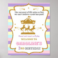 Carousel welcome party sign Girl circus poster