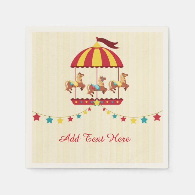 Carousel with Star Bunting Napkin (Front)