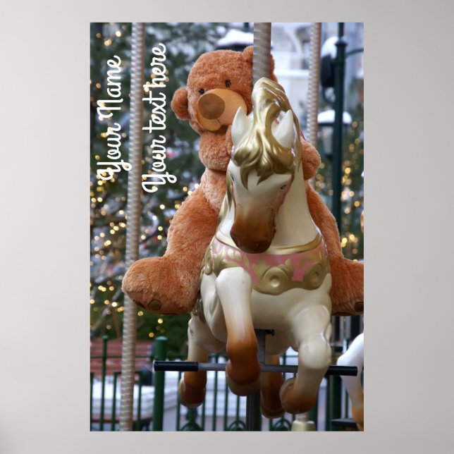 Carousel with Teddy Bear Poster (Front)
