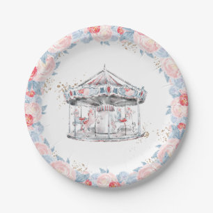 Carousel Wonderland Pink Paper Plate
