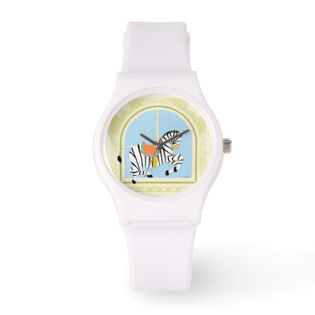 Carousel Zebra by June Erica Vess Watch (Front)