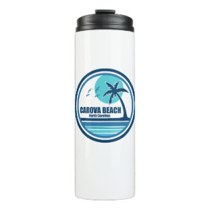 Carova Beach North Carolina Palm Tree Birds Thermal Tumbler