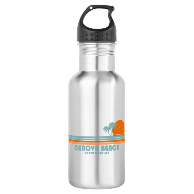 Carova Beach North Carolina Sun Palm Trees 532 Ml Water Bottle (Front)