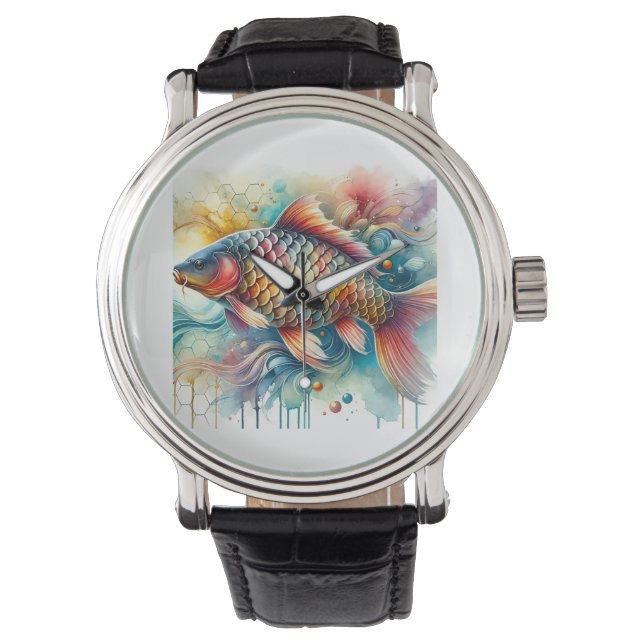 Carp 120724AREF127 - Watercolor Watch (Front)