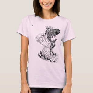 Carp and cherry blossom 鯉桜 T-Shirt