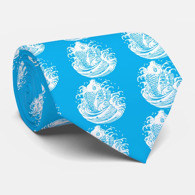 Carp and water tie (Rolled)