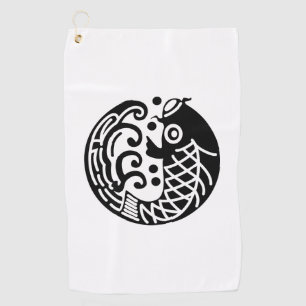 Carp and wave golf towel