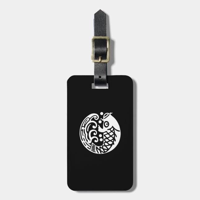 Carp and Waves Luggage Tag (Front Vertical)