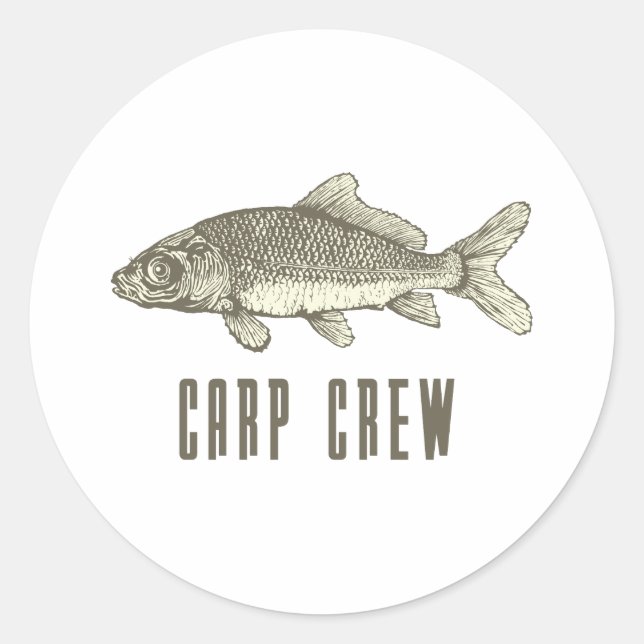 Carp Crew Classic Round Sticker (Front)