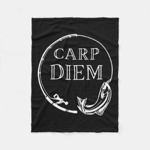 Carp Diem Seize The Carp Funny Fishing Carpe Diem Fleece Blanket