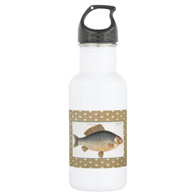 Carp fish fishing painting freshwater 532 ml water bottle (Front)