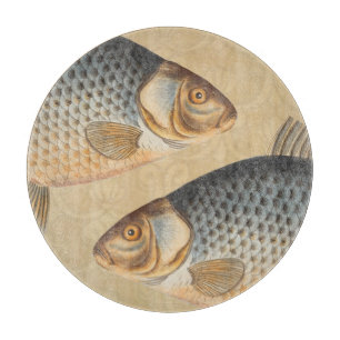 Carp fish fishing painting freshwater cutting board