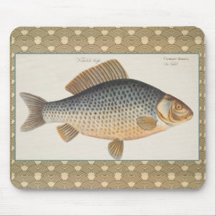 Carp fish fishing painting freshwater drawing mouse mat