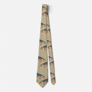 Carp fish fishing painting freshwater drawing tie