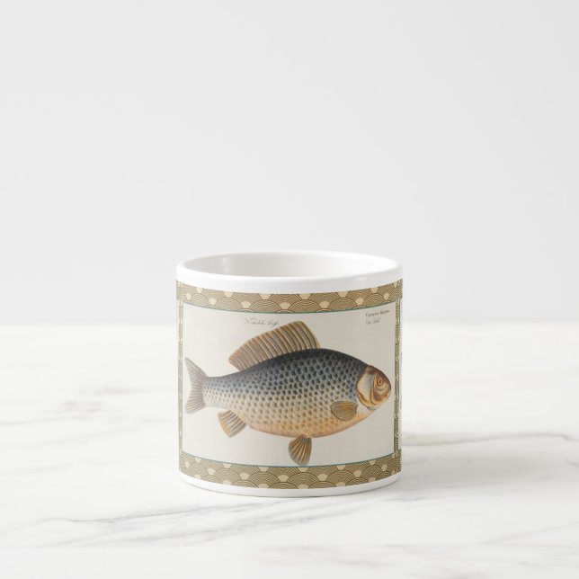 Carp fish fishing painting freshwater espresso cup (Front)