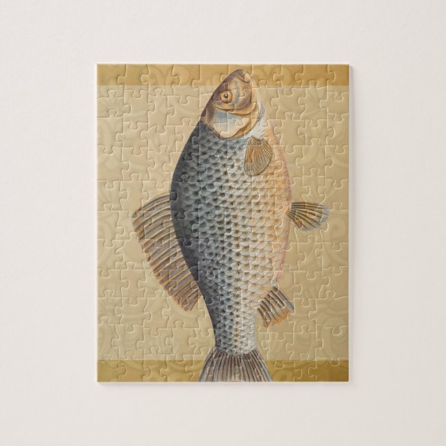 Carp fish fishing painting freshwater jigsaw puzzle (Vertical)