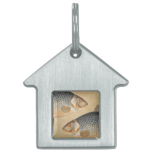 Carp fish fishing painting freshwater pet name tag