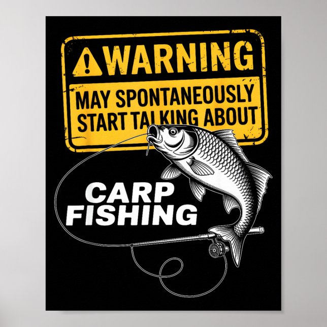 Carp Fishing Design For Men Funny Catfish And Carp Poster (Front)