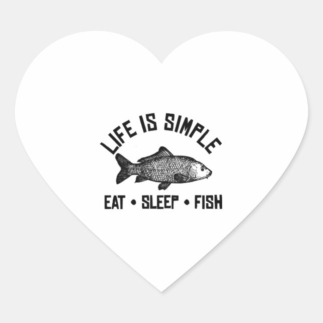 Carp Fishing Heart Sticker (Front)