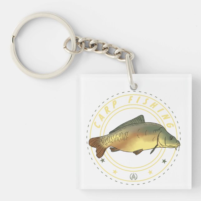 Carp Fishing Lover Angler Fisherman Key Ring (Front)