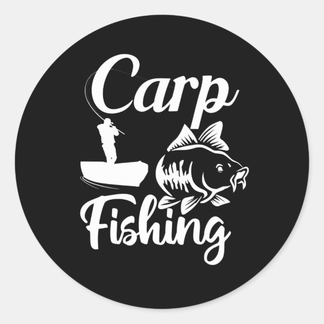 Carp Hunter Fishing  Fisherman Angler Classic Round Sticker (Front)