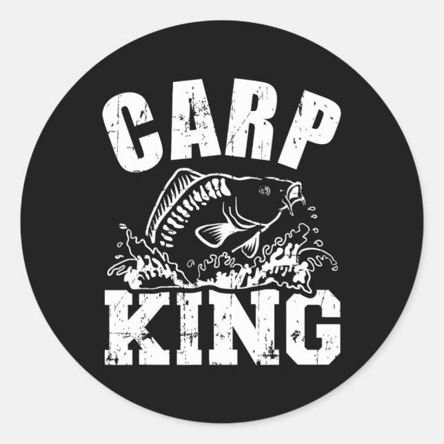 Carp King Fishing  Classic Round Sticker (Front)