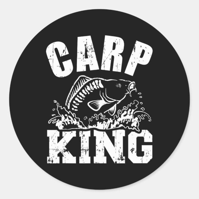 Carp King Fishing  Classic Round Sticker (Front)
