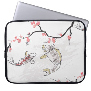 carp koi fish nature landscape view sketch illustr laptop sleeve