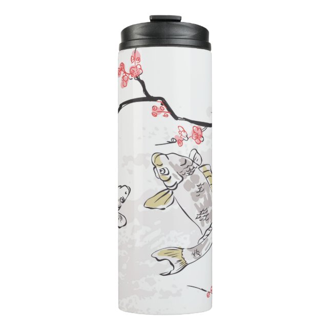 carp koi fish nature landscape view sketch illustr thermal tumbler (Front)