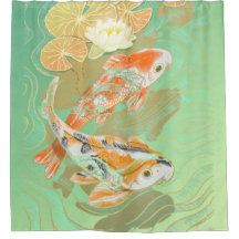 Koi Carp Shower Curtains Zazzle Co Uk