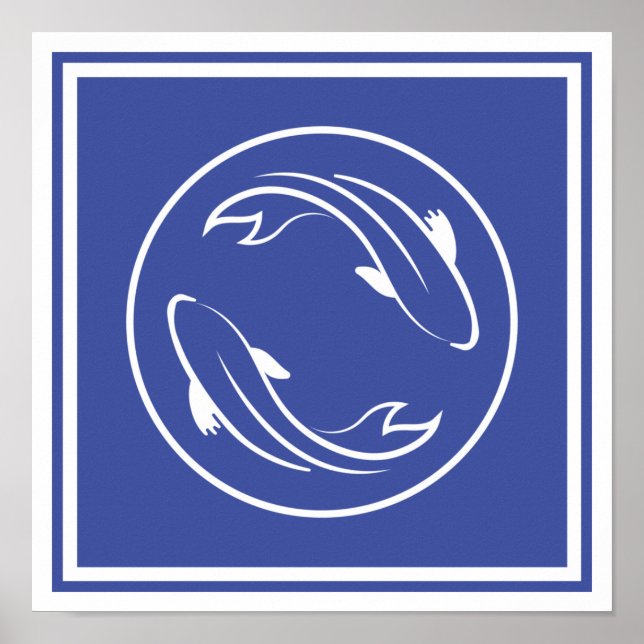 Carp Koi Yin Yang Zen Spirituality Chinese Fish Poster (Front)