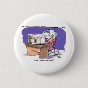 Carp Tunnel Syndrome Funny Cartoon Gifts & Tees 6 Cm Round Badge