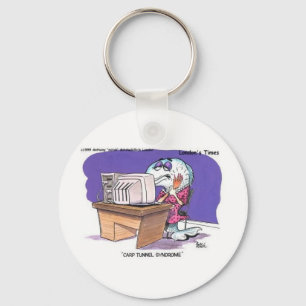 Carp Tunnel Syndrome Funny Cartoon Gifts & Tees Key Ring