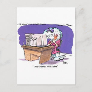 Carp Tunnel Syndrome Funny Cartoon Gifts & Tees Postcard