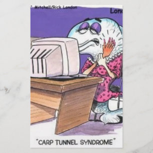 Carp Tunnel Syndrome Funny Cartoon Gifts & Tees Stationery