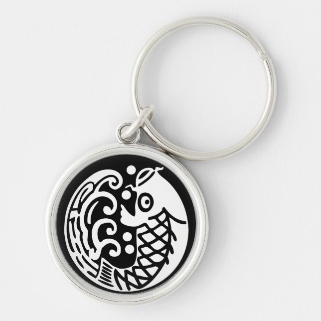 Carp wave key ring (Front)