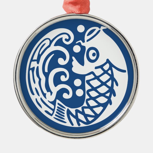 Carp wave metal tree decoration (Front)