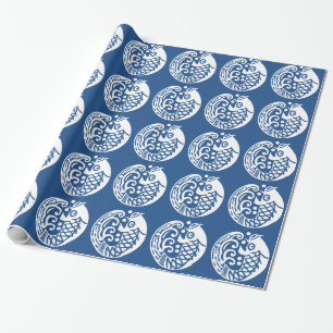 Carp wave wrapping paper