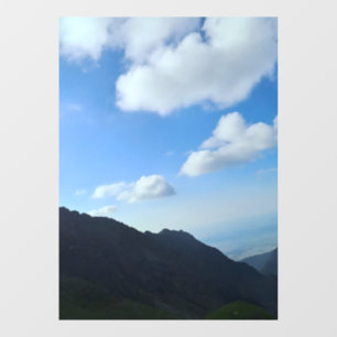 Carpathian Blue Sky Peaks – Romania Mountain Art Window Cling