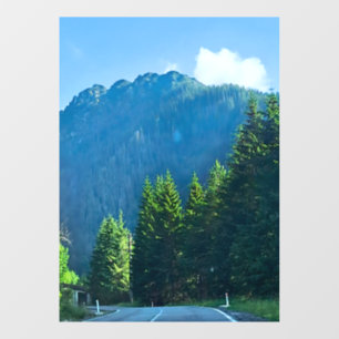 Carpathian Forest Road – Romania Mountain Print Window Cling