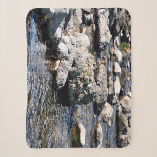 Carpathian Mountain River – Romania Nature Print Sherpa Blanket