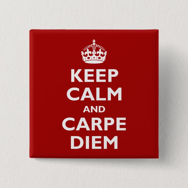 Carpe Diem! 15 Cm Square Badge (Front)