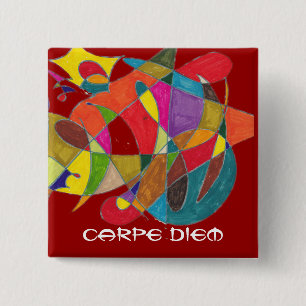 Carpe Diem 15 Cm Square Badge