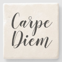 Carpe Diem black and white script typography